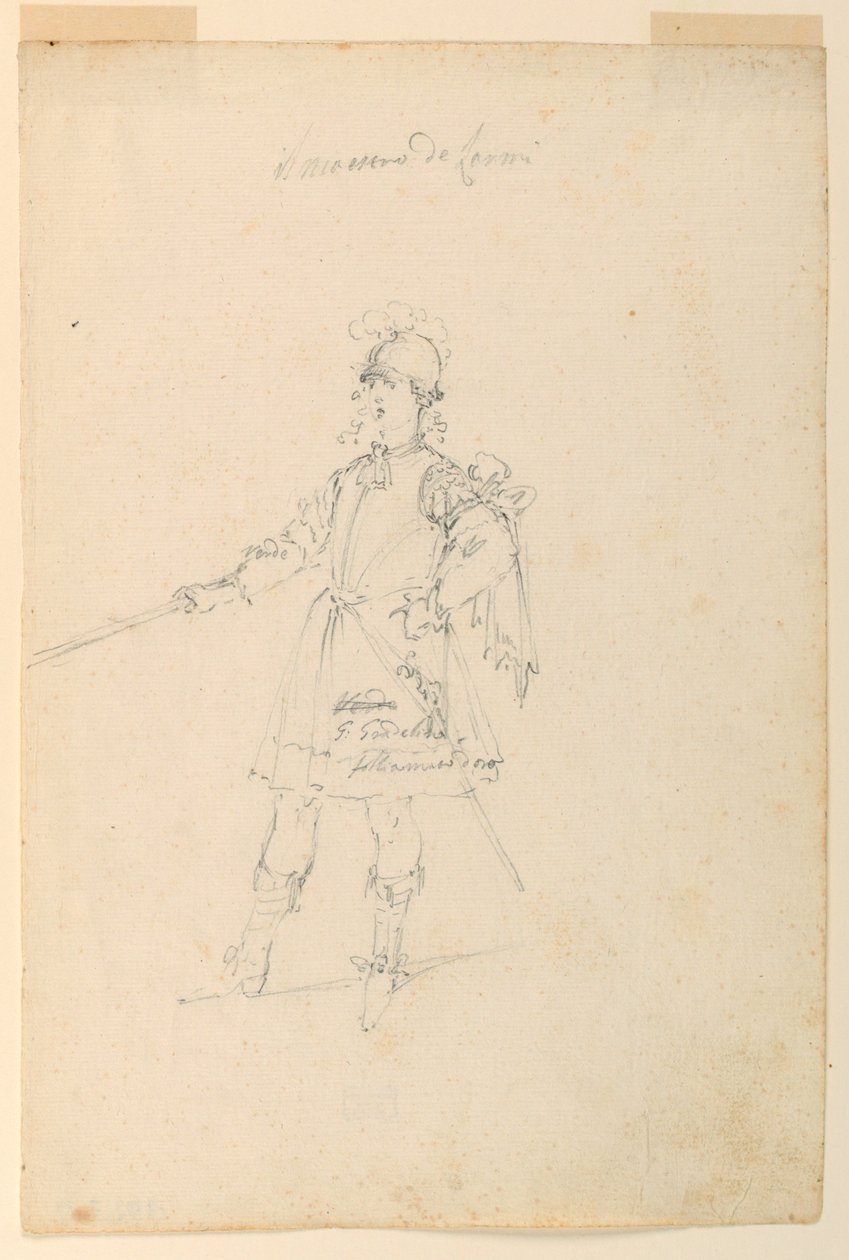 Piirustus, pukusuunnittelu: 1720, n. 1720. tekijältä Unknown artistUnknown artist