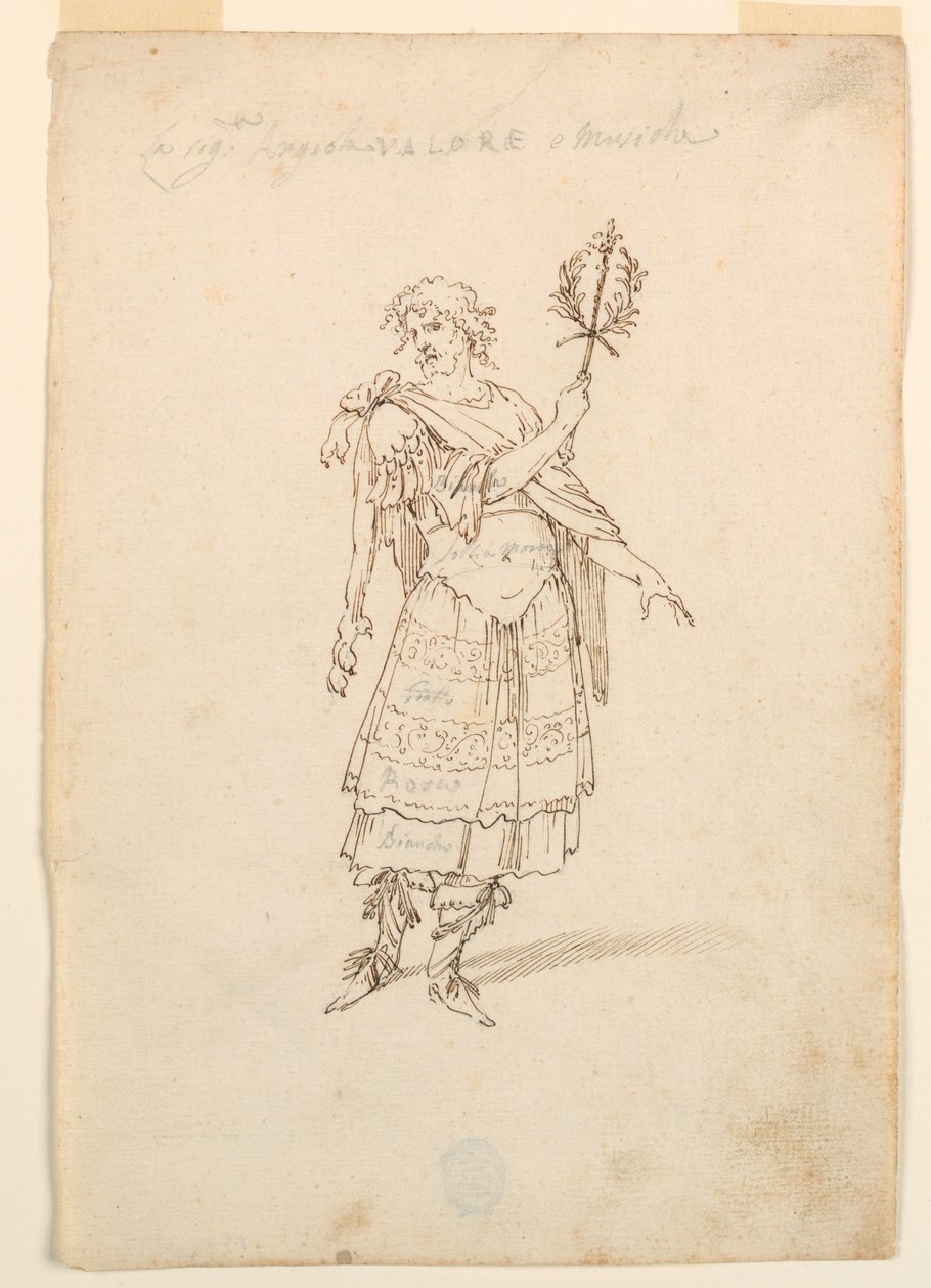 Piirustus, pukusuunnittelu: 1720, n. 1720. tekijältä Unknown artistUnknown artist