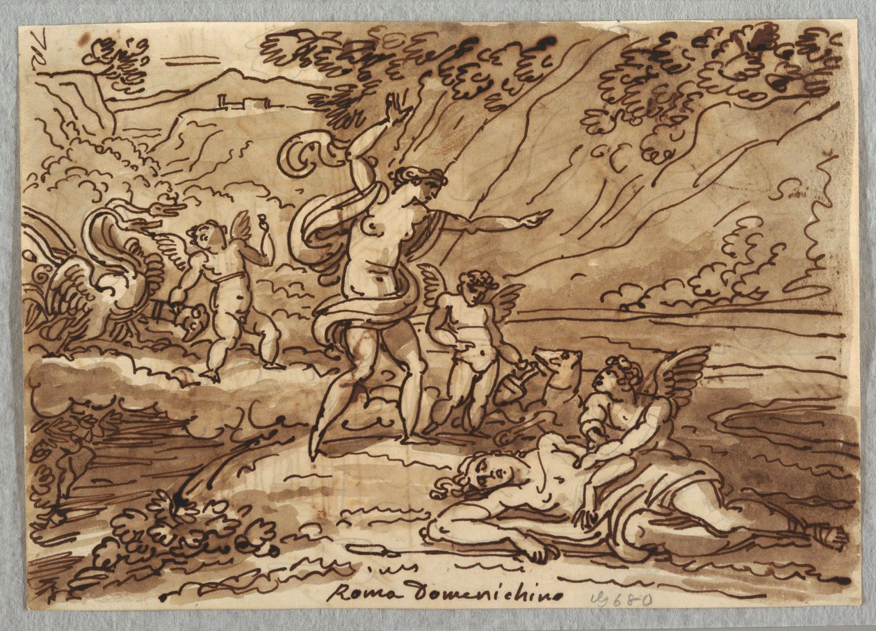 Piirros, Adoniksen kuolema, 1813-18 tekijältä Unknown artistUnknown artist