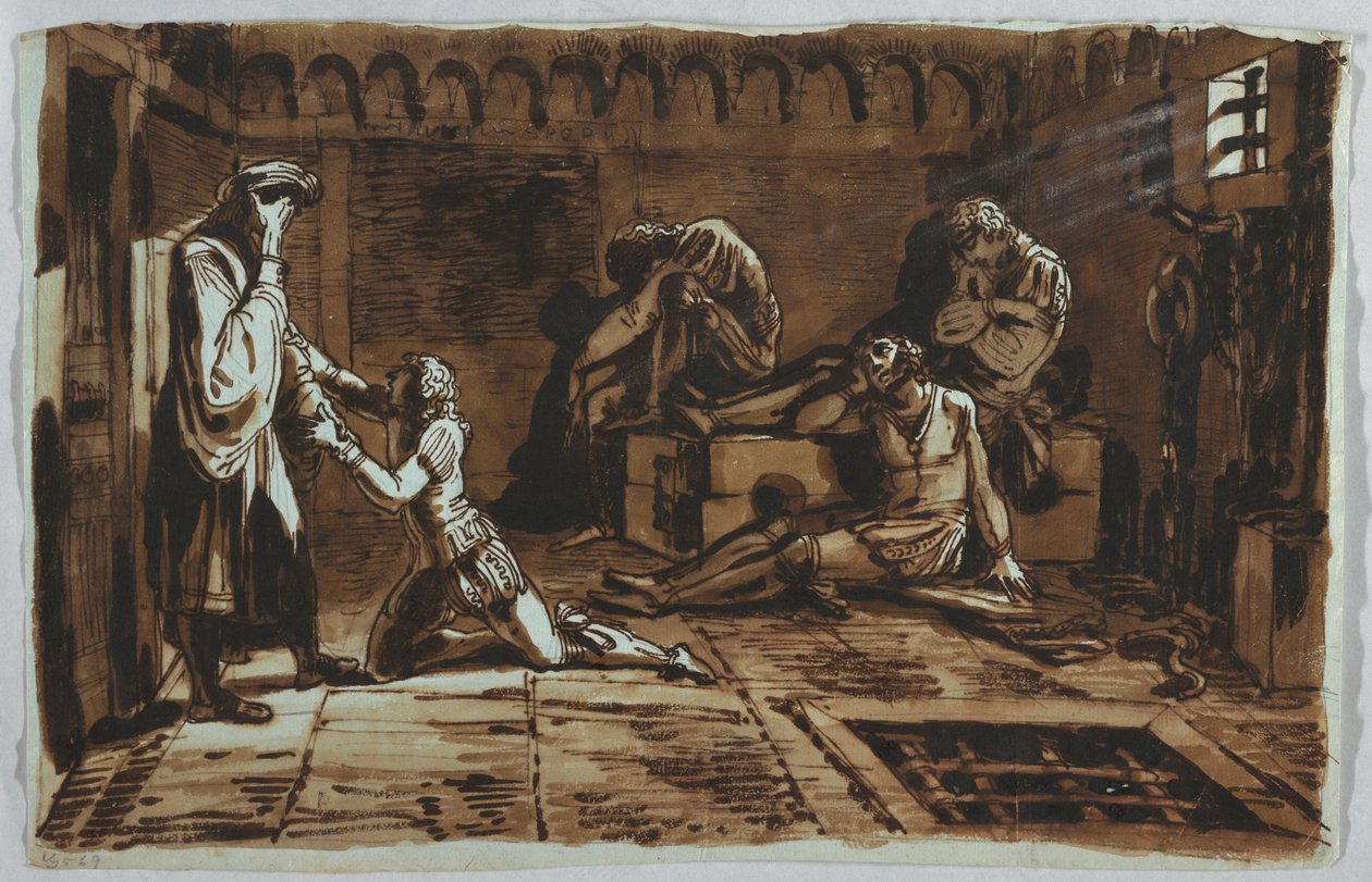 Piirros, Kreivi Ugolinon ja hänen poikiensa kuolema, 1815-1823 tekijältä Unknown artistUnknown artist