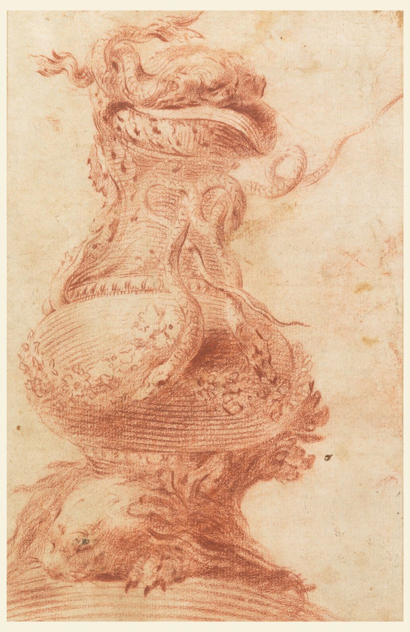 Piirustus, koristeellinen maljakko, 1725-50 tekijältä Unknown artistUnknown artist