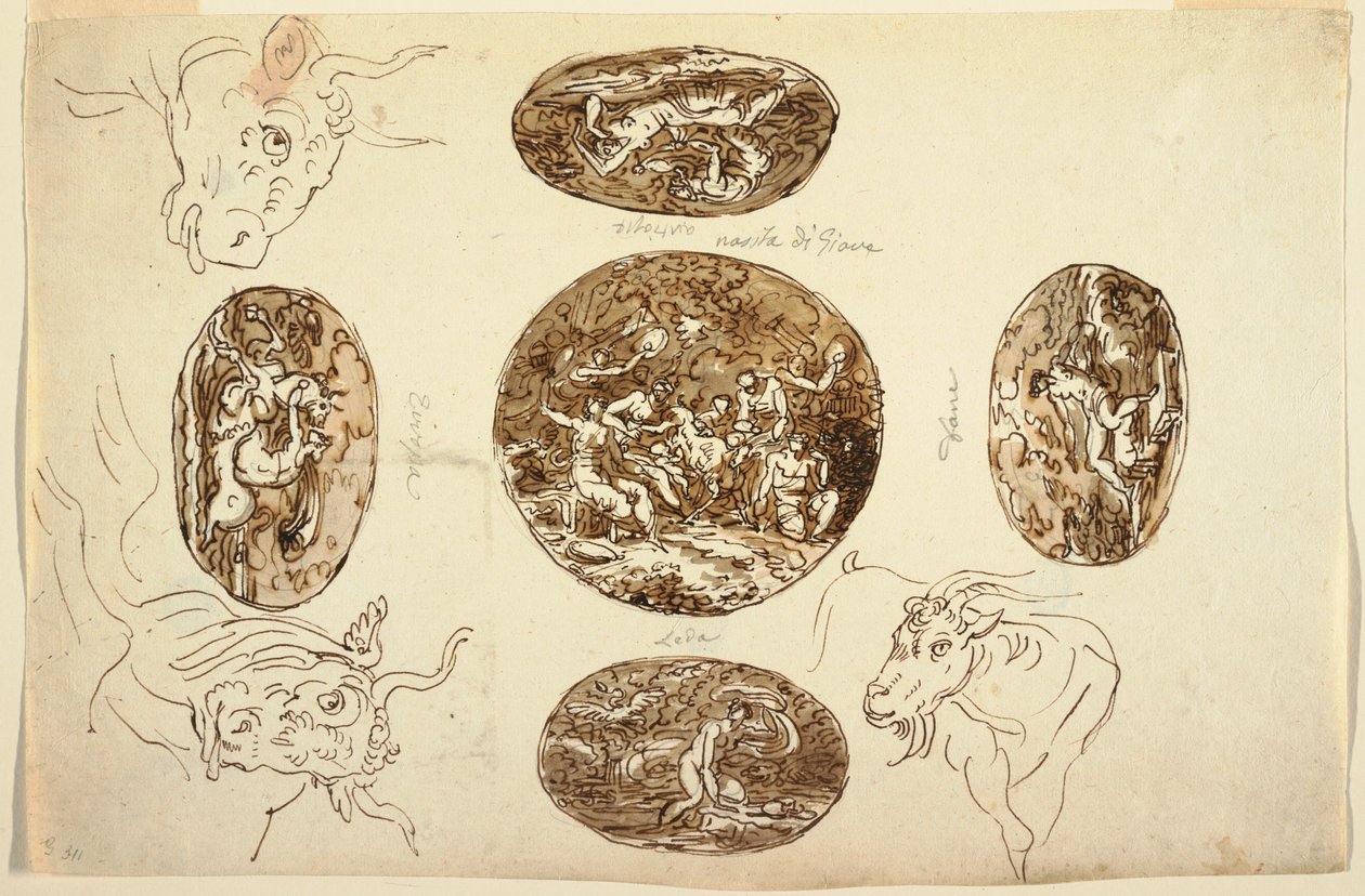 Piirustus, Jupiterin tekoja, kattoa varten, 1812 tekijältä Unknown artistUnknown artist