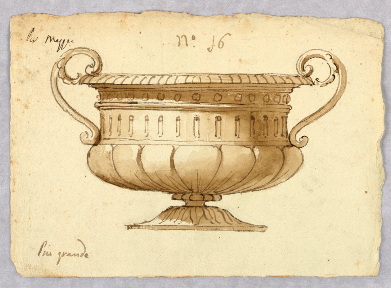 Piirustus, kulhon malli, 1780-1820 tekijältä Unknown artistUnknown artist