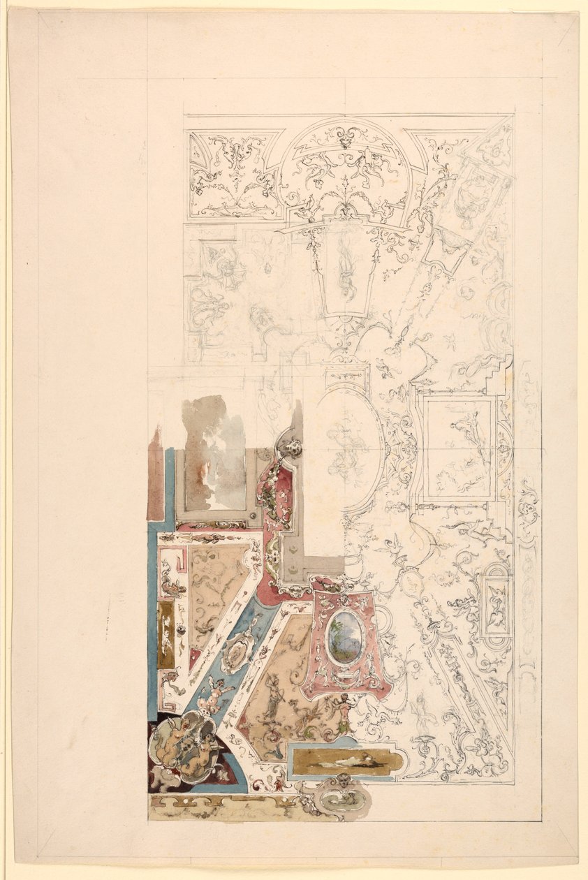 Piirustus, kattosuunnitelma, 1750-1800 tekijältä Unknown artistUnknown artist