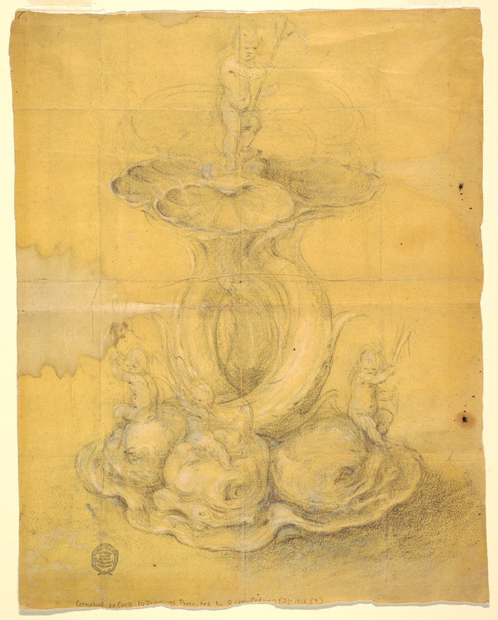 Piirustus, keskipisteen suunnittelu, 1630-60 tekijältä Unknown artistUnknown artist