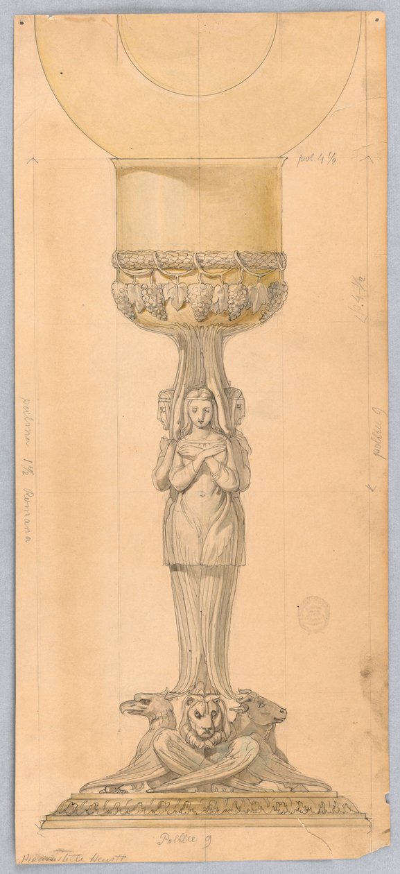 Piirustus, maljan malli, 1825-1850 tekijältä Unknown artistUnknown artist