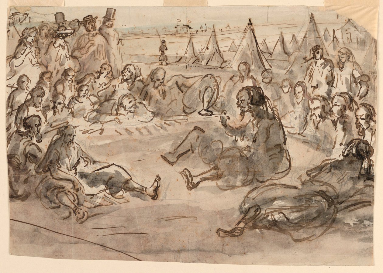 Piirros, Zouaves St. Maurin leirissä, 1859. tekijältä Unknown artistUnknown artist