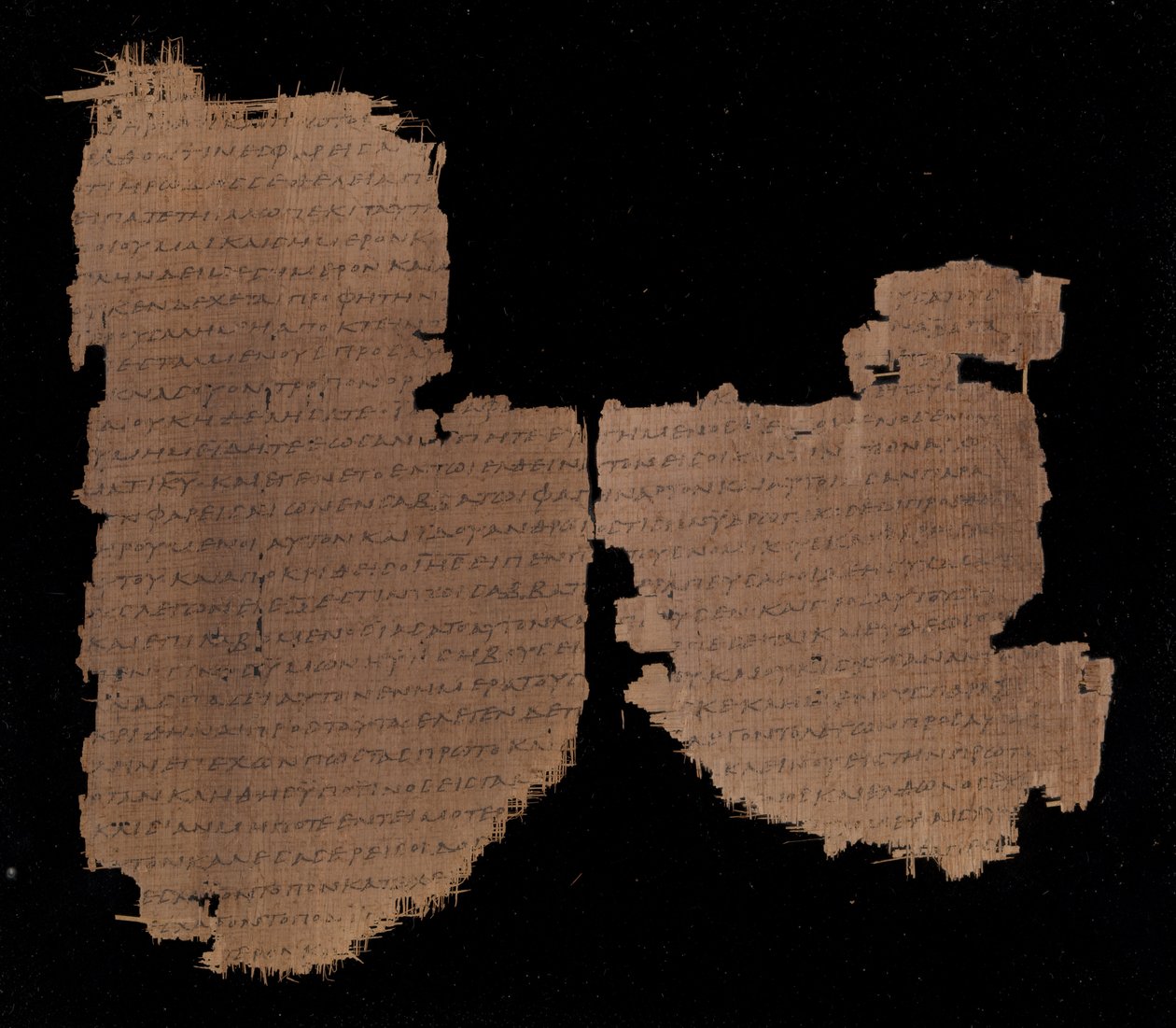 Luuk. 13.29-35 ja 14.1-10. Osa Chester Beattyn kirjaston papyrus 45:stä. tekijältä Unknown artistUnknown artist