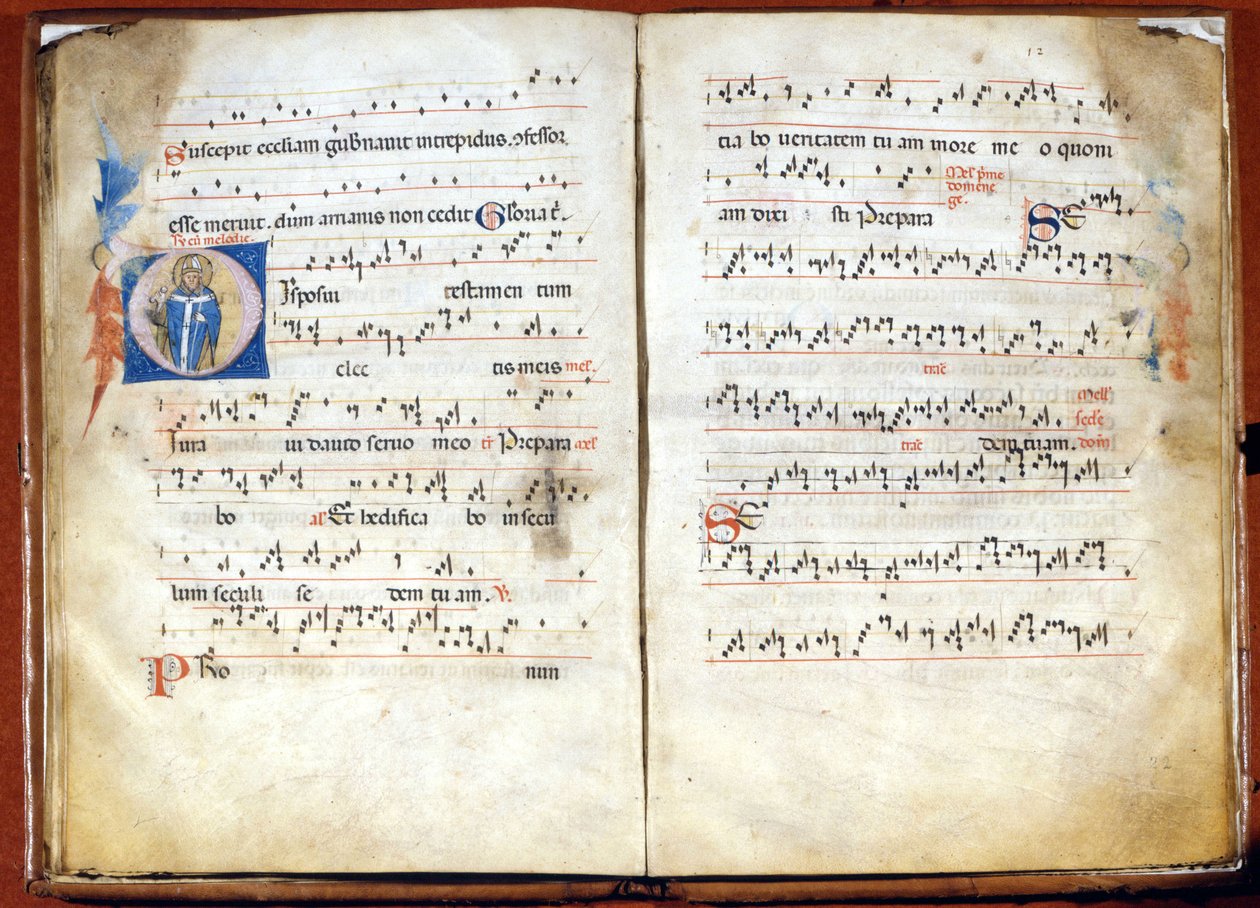 1300-luvun ambrosialaisen liturgian messaali. Pyhän Ambroseksen luvun arkisto, Milano tekijältä Unknown artist