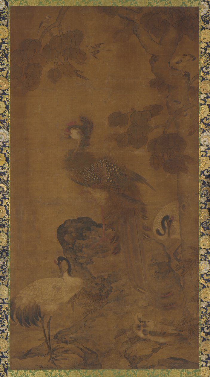 Phoenix ja kaksi nosturia puun alla tekijältä Unknown artist