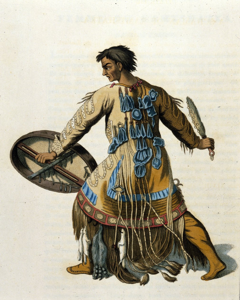 Siperian shamaani. 1800-luvun kaiverrus. tekijältä Unknown artist