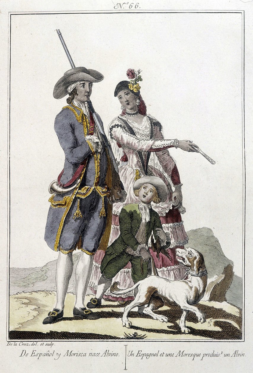 Espanjalainen ja mauri synnyttävät alvin -kaiverruksen tekijältä Unknown artist