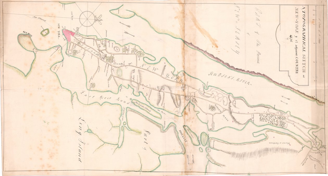 Topografinen luonnos New Yorkista tekijältä Unknown artist