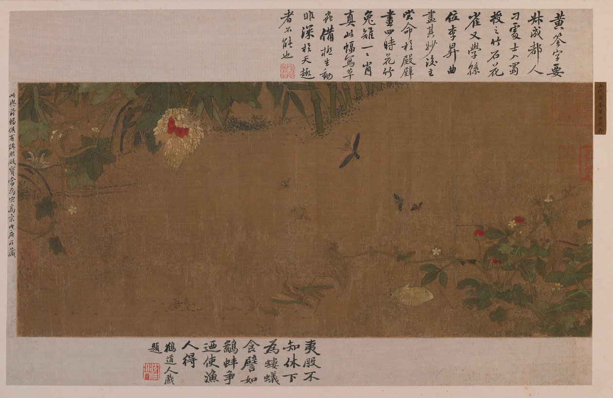 Puutarhakappale: kukkia, taistelevia heinäsirkkoja, muurahaisia ja muita hyönteisiä vastaan tekijältä Unknown artist