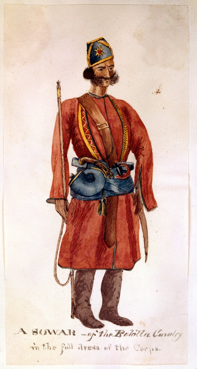 Rohillan ratsuväen sowar tekijältä Unknown artist
