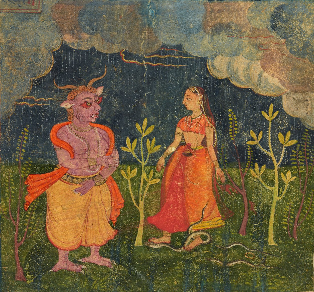 Abhisarika Nayika, folio <em>Rasikpriyasta</em> tekijältä Unknown artist