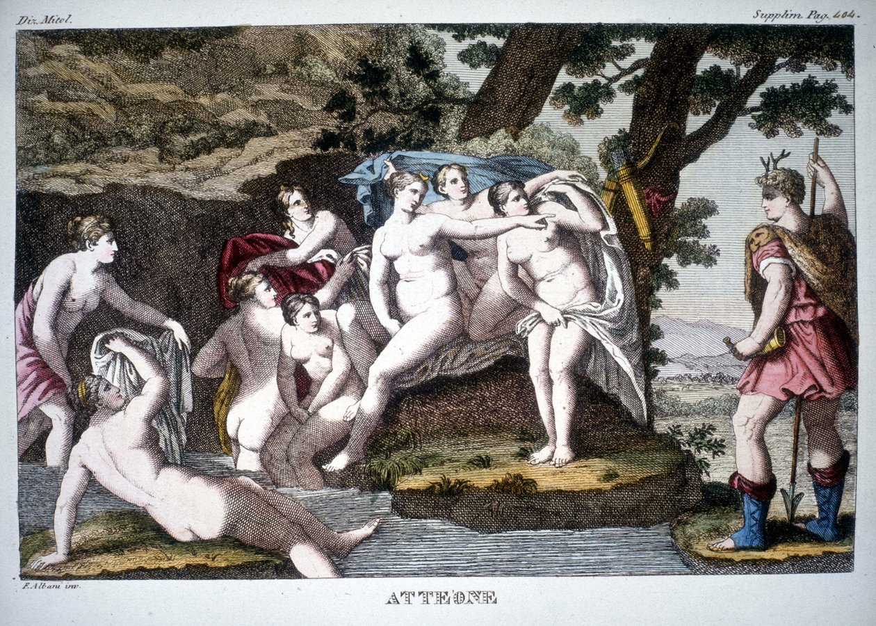 Acteon muuttui peuraksi - mytologisessa sanakirjassa tekijältä Unknown artist