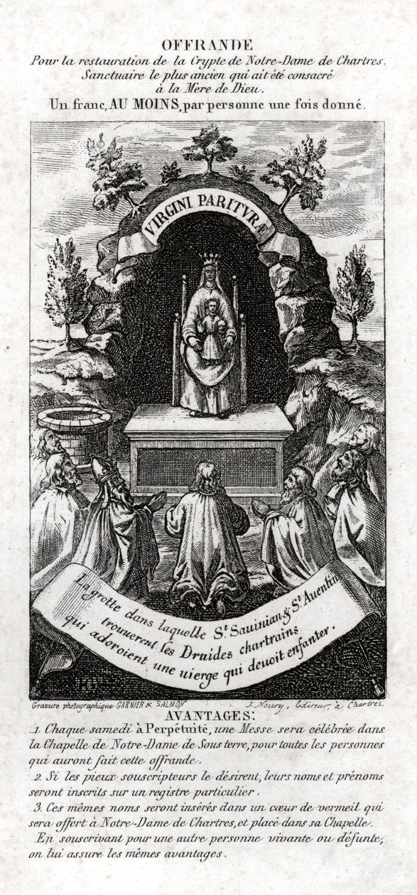 Neitsyt Marian palvonta. (kaiverrus, n. 1850) tekijältä Unknown artist