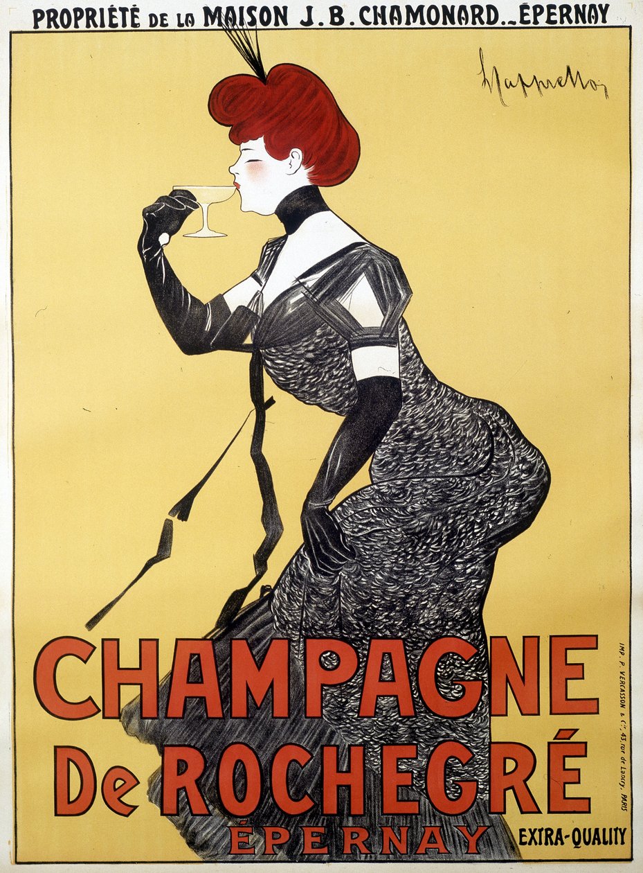Champagne de Rochegren mainosjuliste - kirjoittanut Leonetto Cappiello (1875-1942), 1800-luvun loppu tekijältä Unknown artist