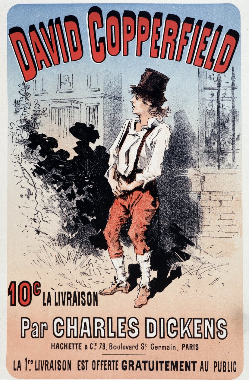 Mainosjuliste Charles Dickensin "David Copperfield" -julkaisuun, v.1890 tekijältä Unknown artist