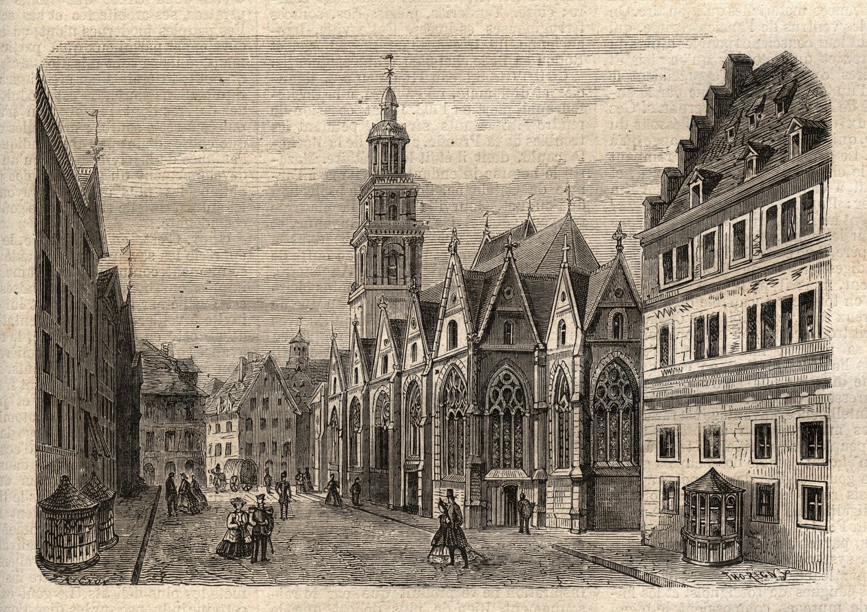 Aegidienkirche (Hannover) Saksa - Hannover Aegidienkirche, tuhoutui toisen maailmansodan aikana - Hannover - Aegidienkirche - kaiverrettu "" Mainostettujen ihmisten sanakirjaan" - 1864 - Joseph Decembre ja Edmond Allonier - tekijältä Unknown artist