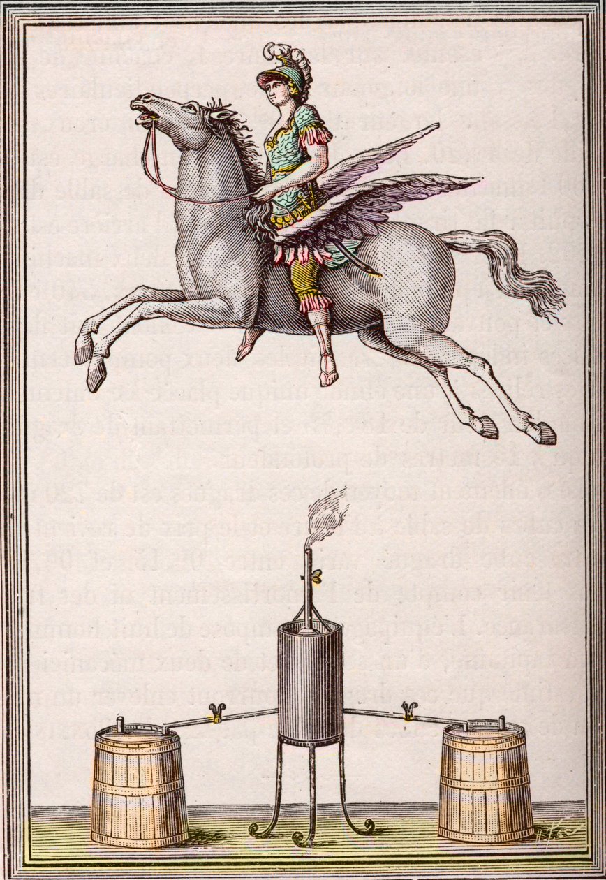 Enslenin veljien (Christian Gottfried) valmistama aerostaattinen figuuri, 6 jalkaa 8 tuumaa pitkä, 9 jalkaa 6 tuumaa korkea tekijältä Unknown artist