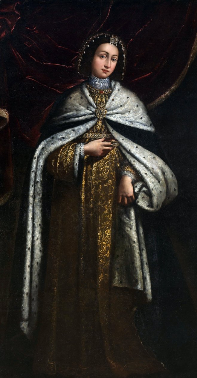 Agnes of Faucigny (morte en 1268), Pietari II:n vaimo, Savoyn kreivi (Pierre II de Savoie) - Nimetön - 1600-luku - Öljy kankaalle tekijältä Unknown artist