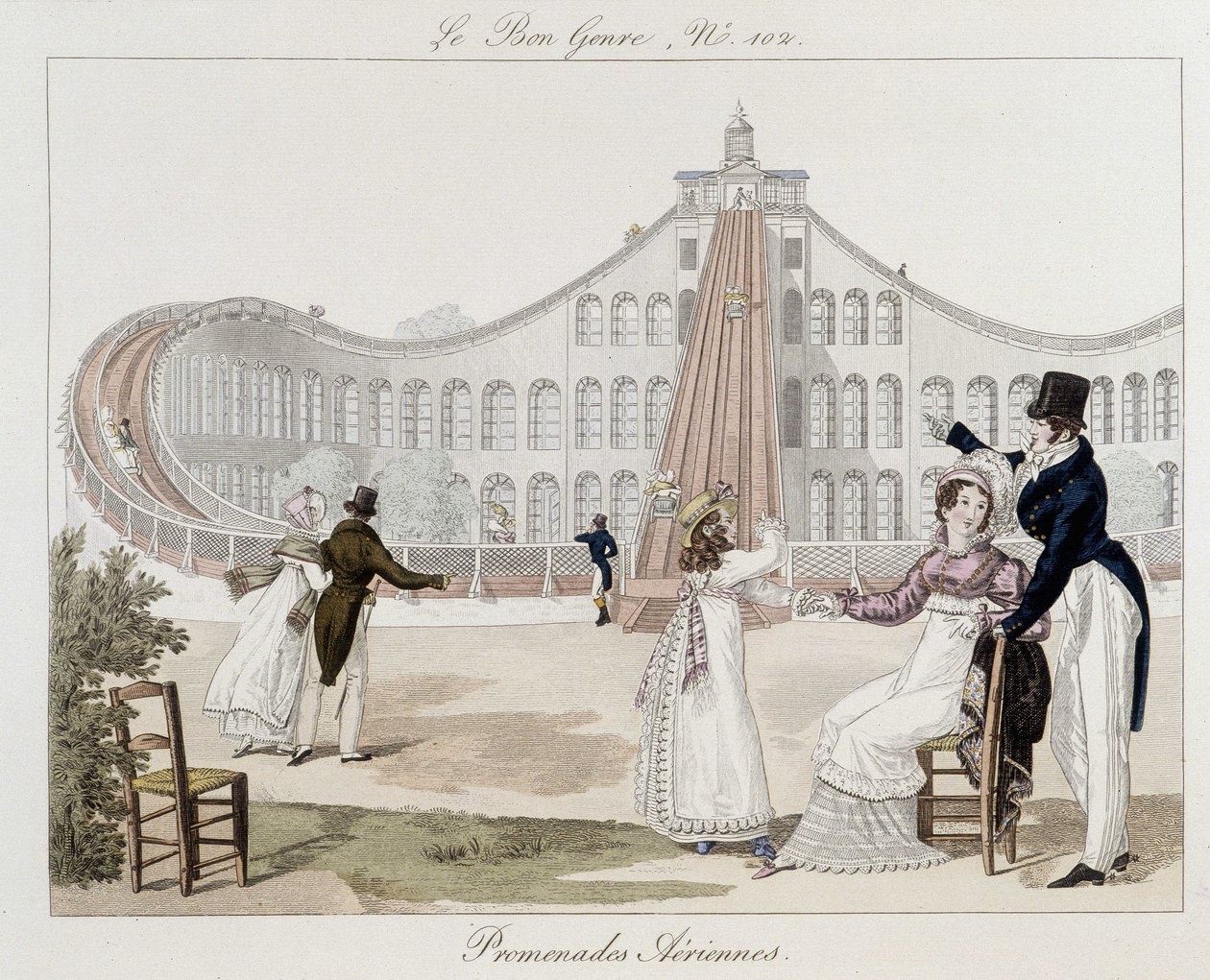 Lentokävelyt: vuoristorata - "Le Bon genressä", nro 102, 1800-luvun alku tekijältä Unknown artist