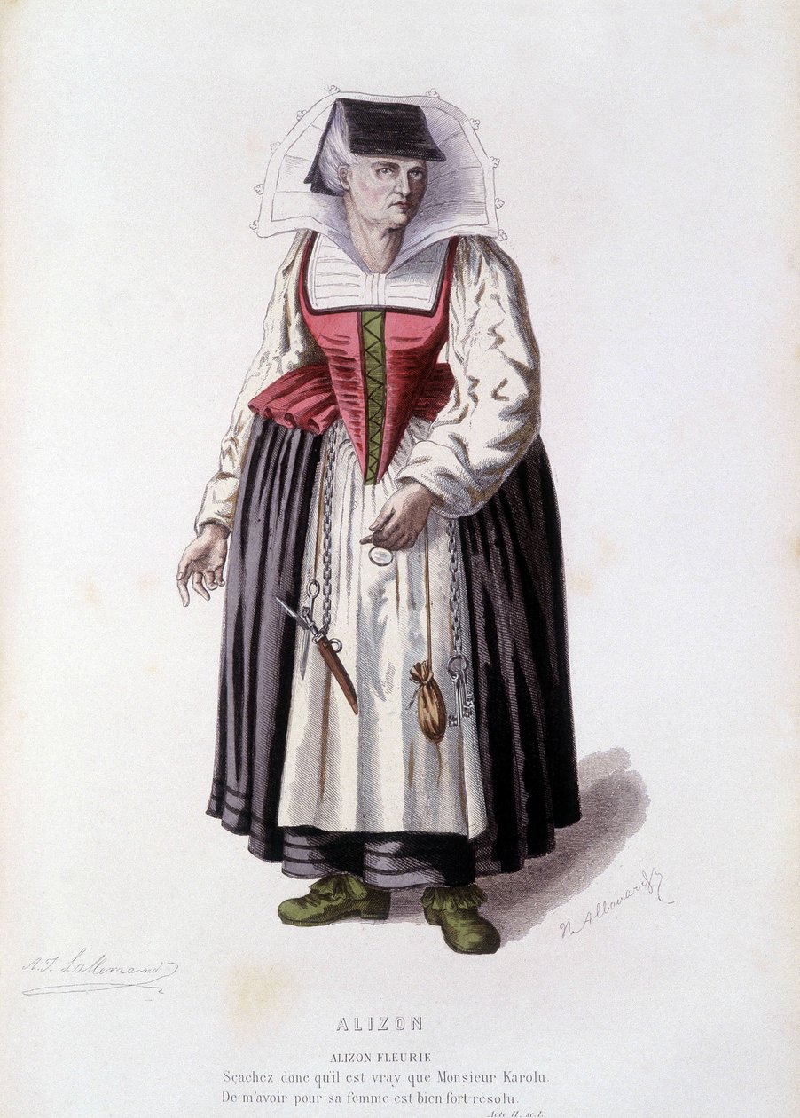 Alizon Fleurie elokuvassa "Alizon"" (tekijä JC Discret), "" ranskalaisessa teatterissa 1500- ja 1600-luvuilla ennen Molierea" Edouard Fournier tekijältä Unknown artist