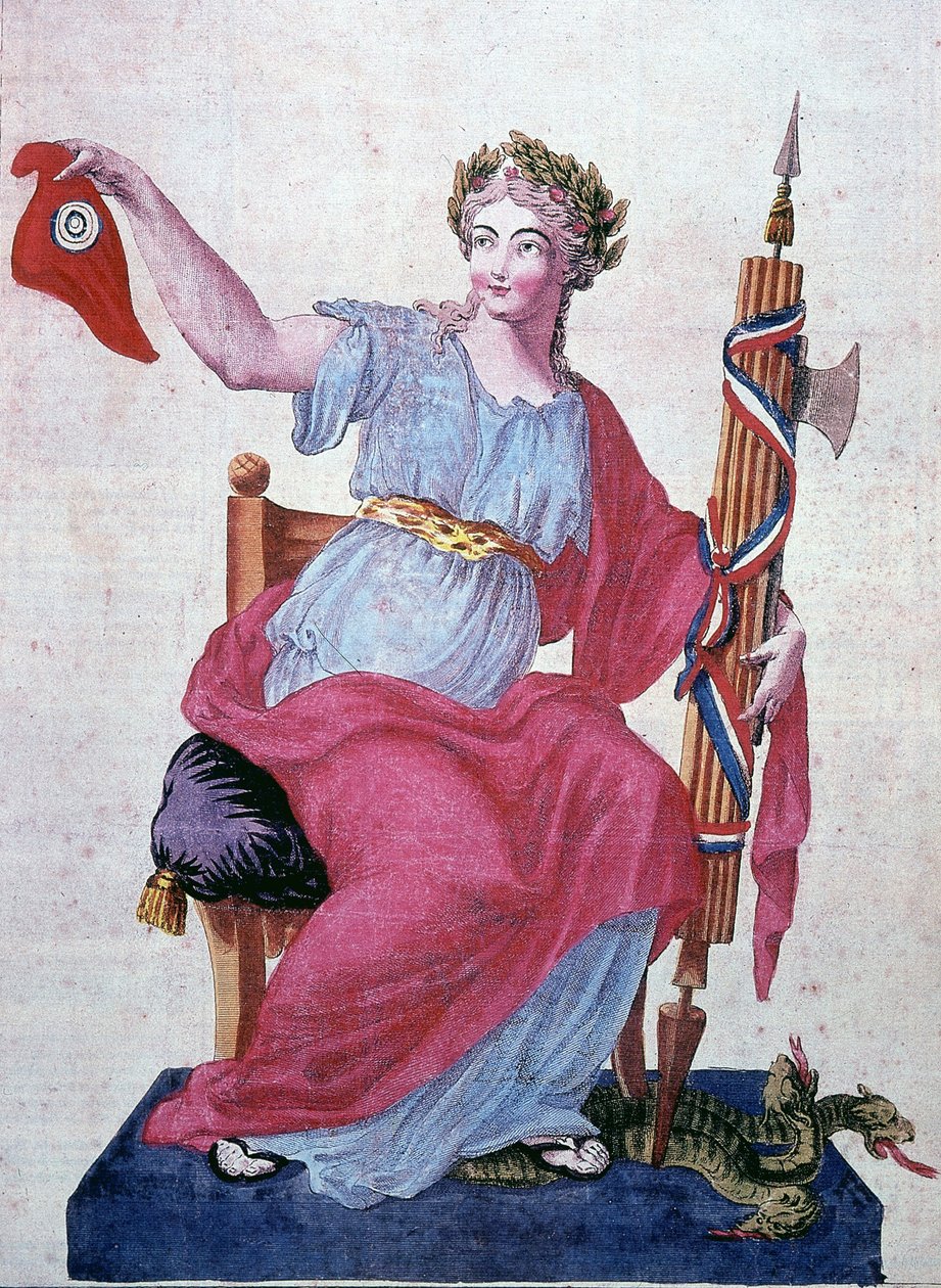 Tasavallan ja vapauden allegoria Fryygian lippikselle tekijältä Unknown artist