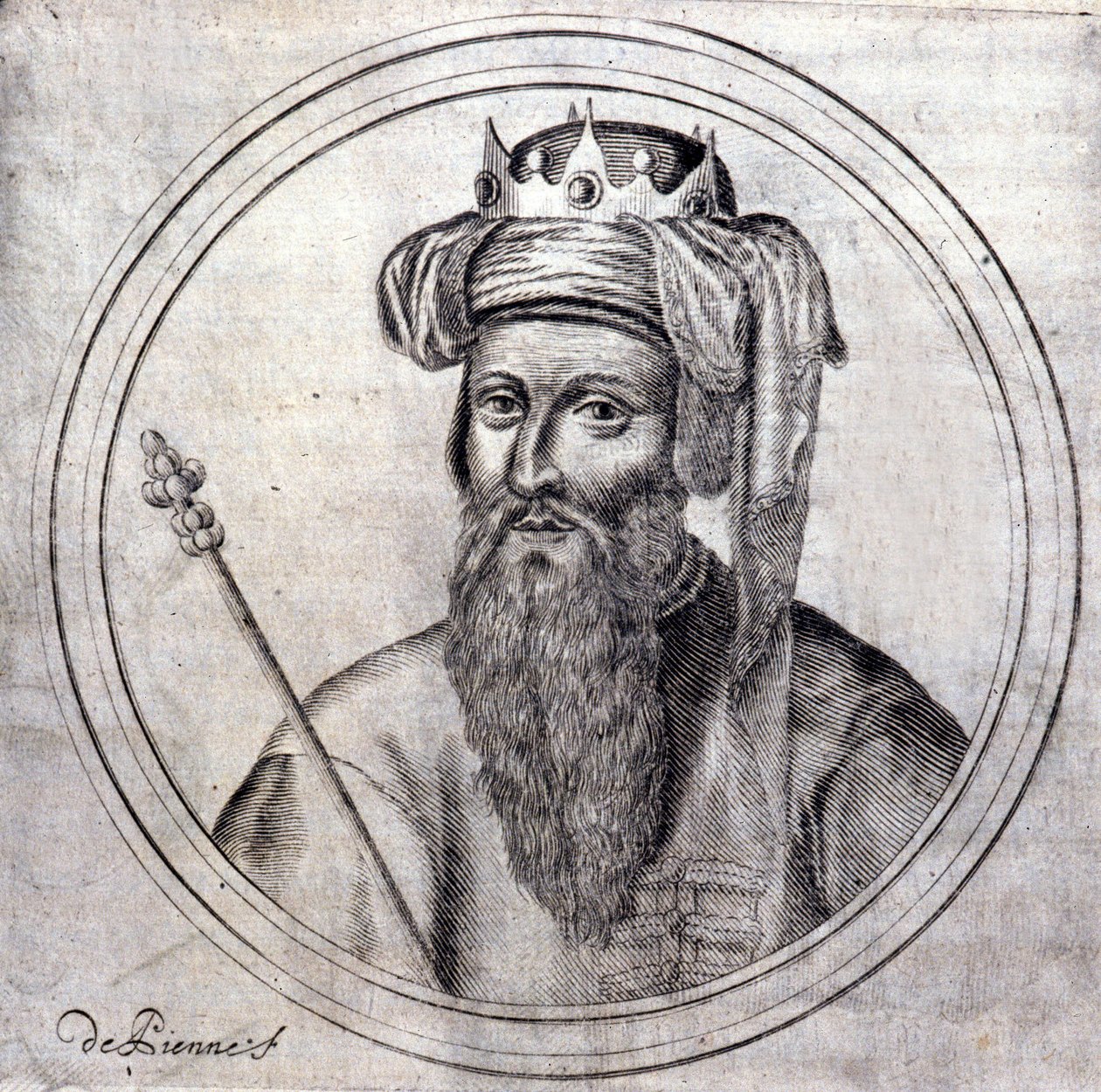 Amedee VIII (1383-1451), kreivi silloinen Savoyn herttua, viimeinen antipaavi nimellä Felix V. Kaiverrus Samuel Guichenoun "" Genealogical History of the Royal House of Savoyen, Lyon 1660 -kirjaan. tekijältä Unknown artist