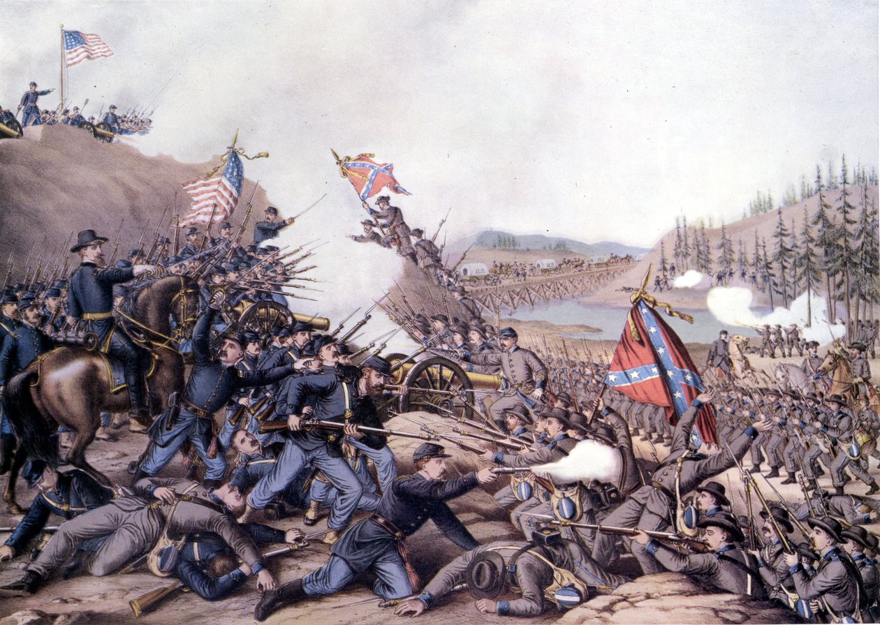 Amerikan sisällissota (1861 - 1865): Toinen Franklinin taistelu (Tennessee) 30. marraskuuta tekijältä Unknown artist