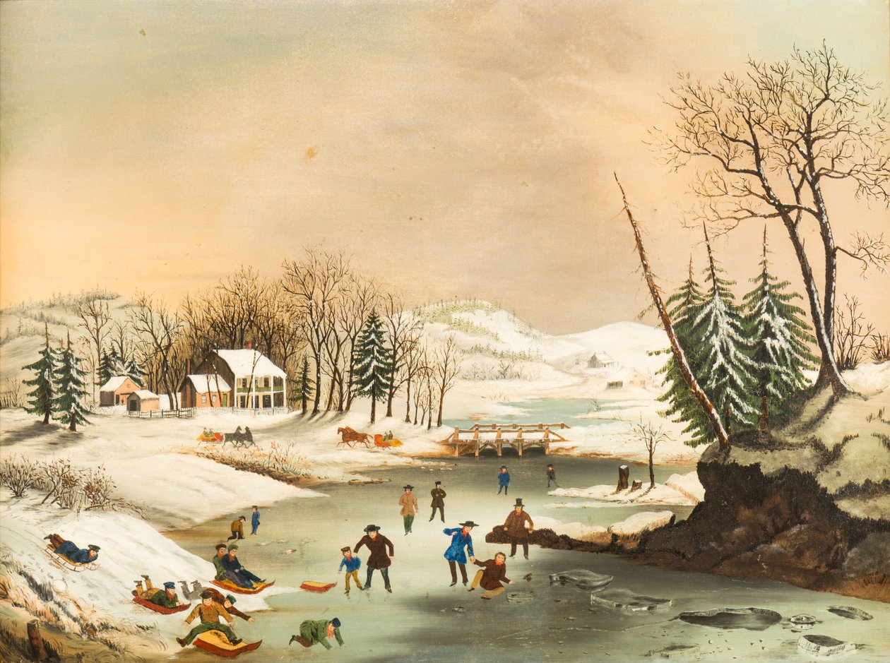 Amerikkalaiset talvikohtaukset: 1853 jälkeen (öljy kankaalle). tekijältä Unknown artist