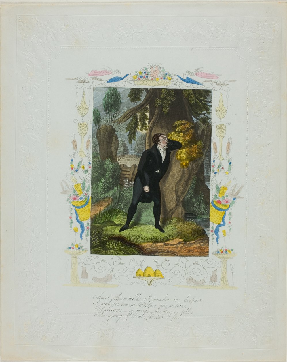 Näiden villien keskellä vaellan epätoivossa (valentine) tekijältä Unknown artist