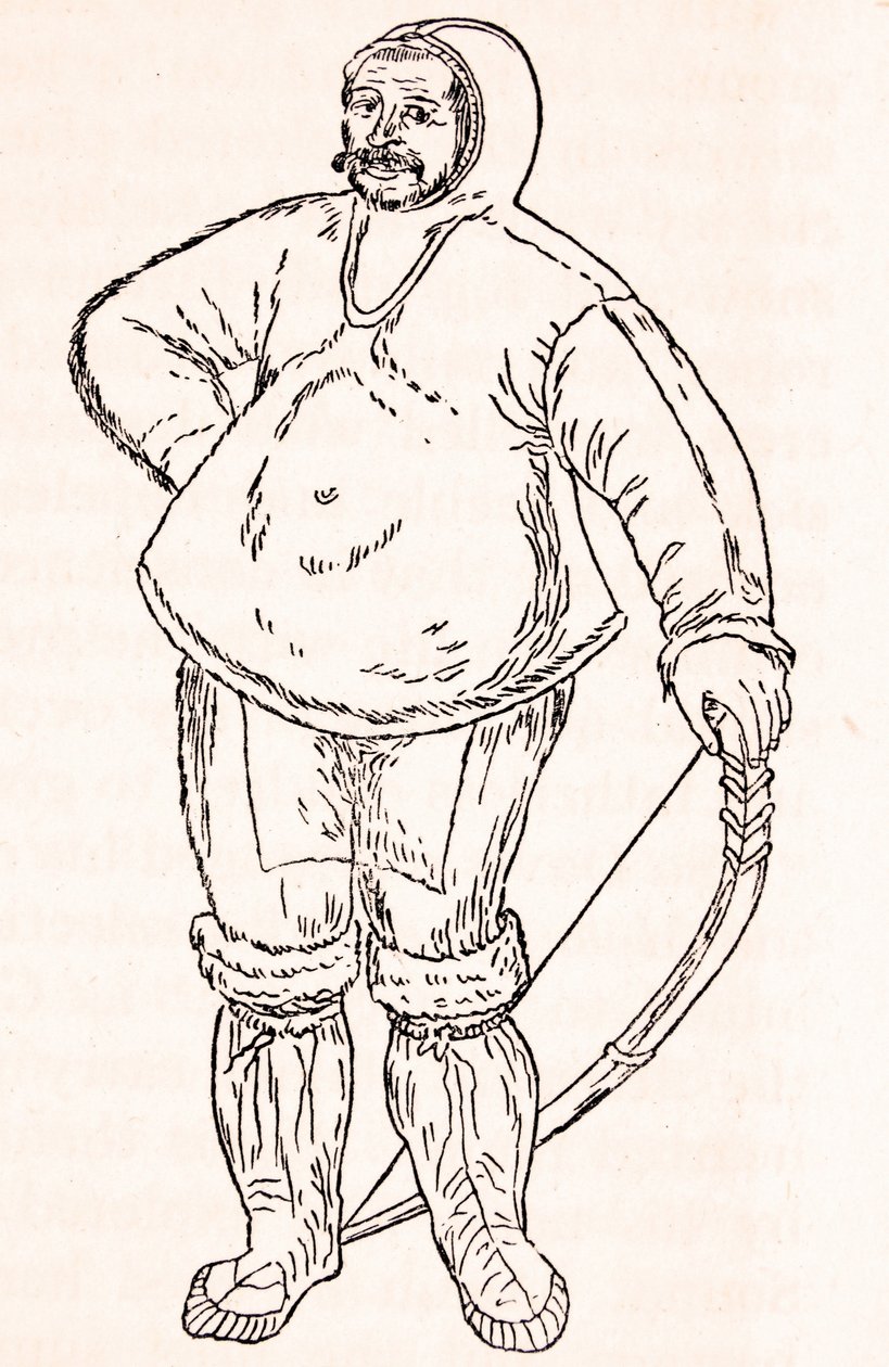 Eskimo - John Whiten vesivärikuvasta. tekijältä Unknown artist