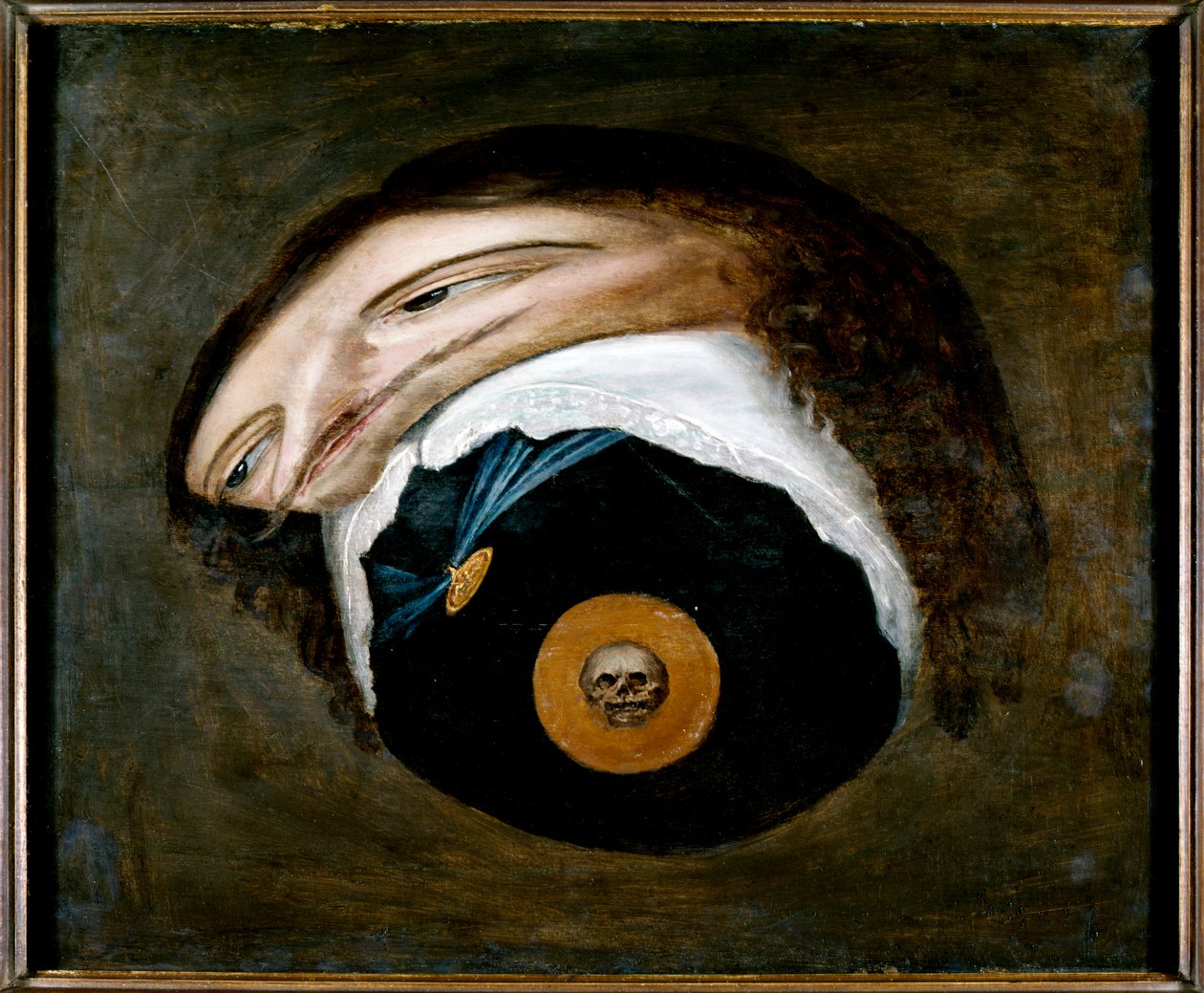 Kaarle I:n anamorfinen muotokuva (öljy paneelissa) tekijältä Unknown artist