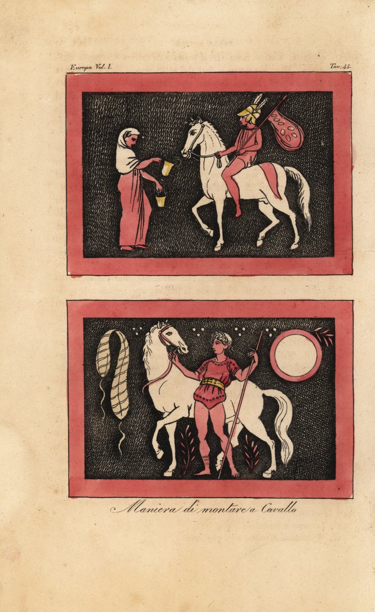 Antiikin kreikkalainen tapa ratsastaa hevosella paljaana tekijältä Unknown artist