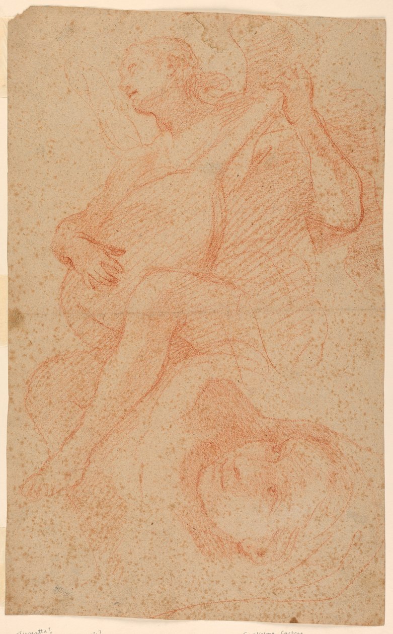 Enkeli soittaa luuttua; Verso Angels with Cross tekijältä Unknown artist