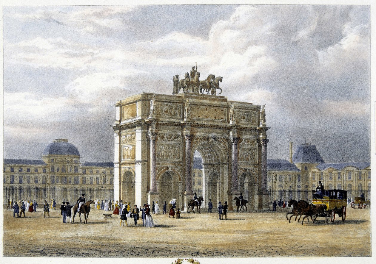 Arc de Triomphe du Carrousel - litografia, noin 1830 tekijältä Unknown artist