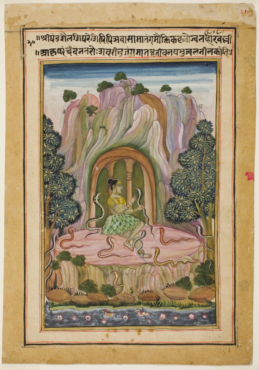 Asavari Ragini, sivu musiikillisten Ragojen (Ragamala) sarjasta tekijältä Unknown artist
