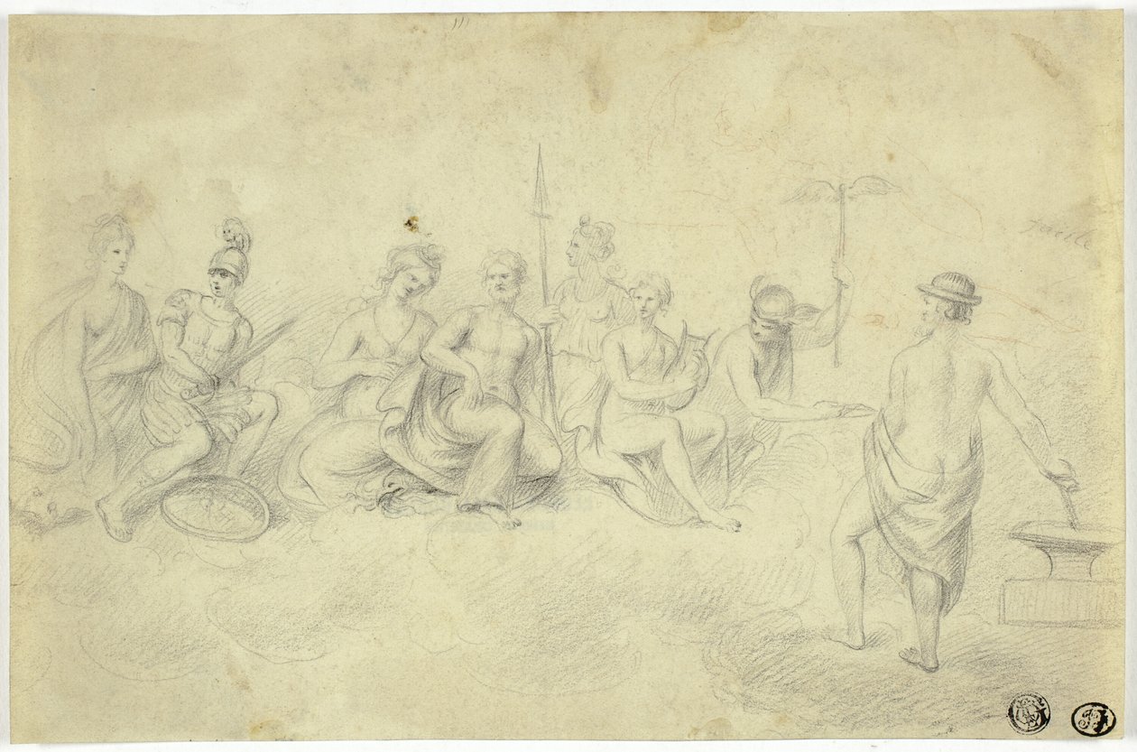 Jumalten ja jumalattarien kokous Olympos-vuorella tekijältä Unknown artist