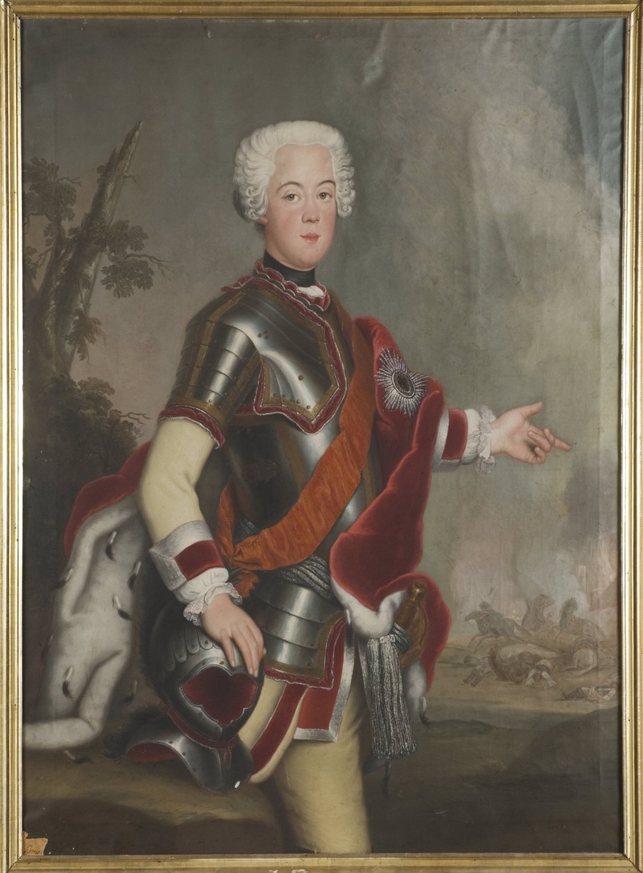 Auguste Guillaume de Prusse, prinssi ja kenraali - Anonyymi Preussin prinssi Augustus Williamin (1722-1758) muotokuva. Öljy kankaalle, 1700-luvun ensimmäinen puolisko.. Mitat : 149x117 cm. Tukholman kansallismuseo tekijältä Unknown artist