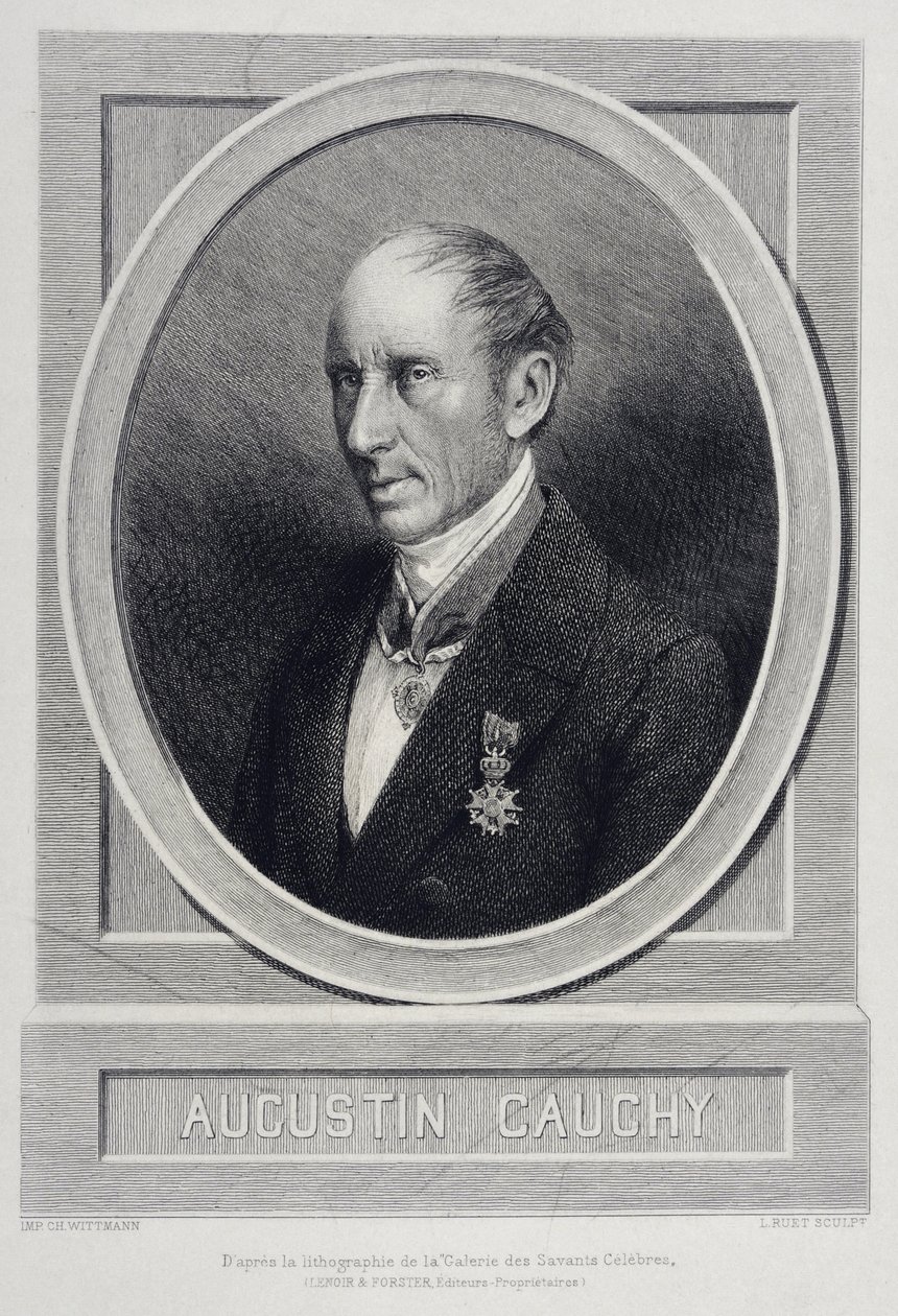 Augustin Louis Cauchy 1789-1857 englantilainen matemaatikko - kaiverrus tekijältä Unknown artist