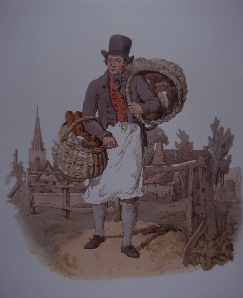 Leipuri toimittaa leipää, 1800-luvun alku (värilitho) tekijältä Unknown artist