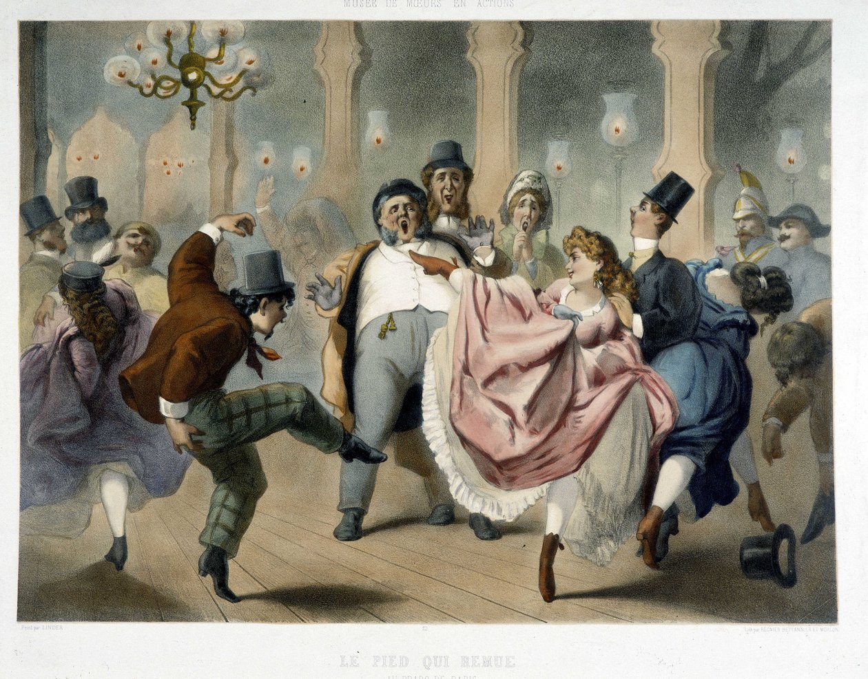 Bal de Paris: Kadrilli, jalka liikkuu Pradossa, noin 1860 tekijältä Unknown artist