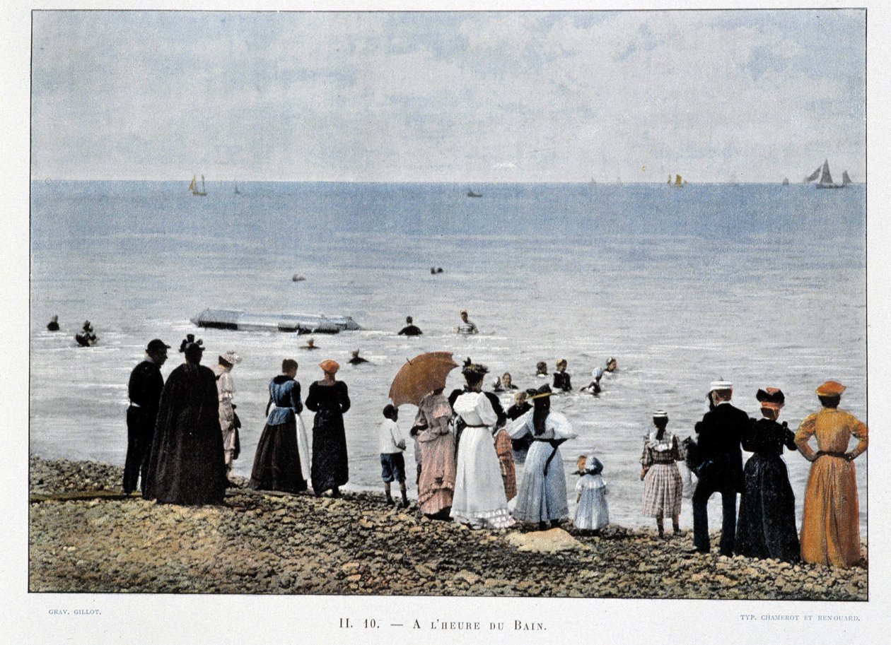Uiminen Atlantin rannoilla 1800-luvun lopulla tekijältä Unknown artist