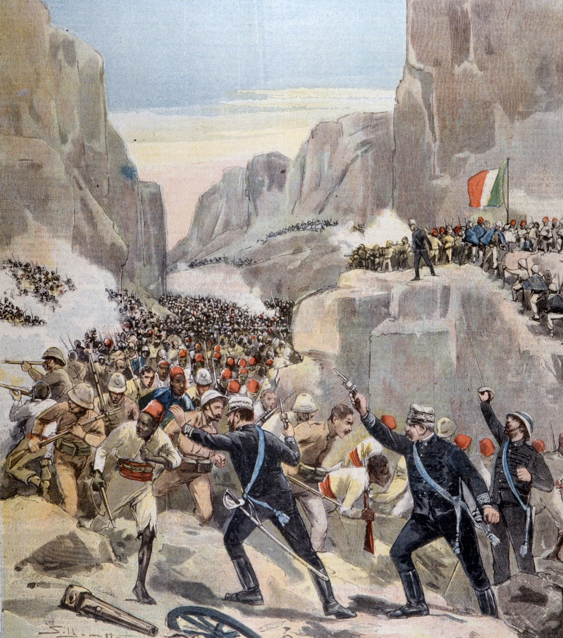 Abba Kariman taistelu (Adoua, Etiopia) Etiopian ja Italian välillä tekijältä Unknown artist