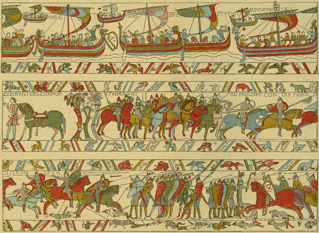 Bayeux kuvakudos. Norman hyökkäys tekijältä Unknown artist