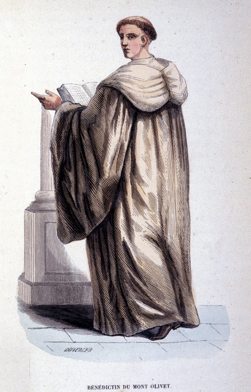 Benedictin du Mont Olivet. Kaiverrus albumista uskonnollisista määräyksistä, Pariisi tekijältä Unknown artist