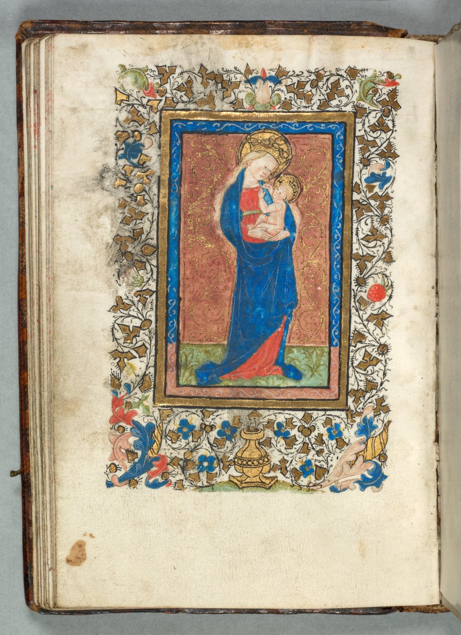 Tuntikirja (Metzin käyttö): Fol. 26v, Neitsyt ja lapsi tekijältä Unknown artist